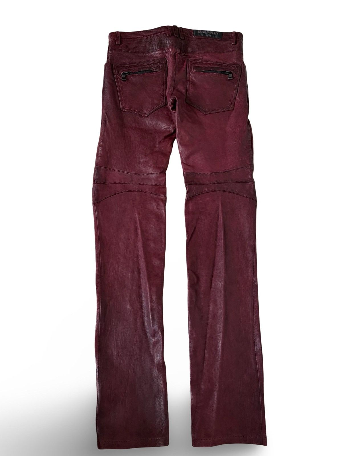 Balmain Balmain FW13 Oxblood Leather Bikers Size US 29 - 3 Thumbnail