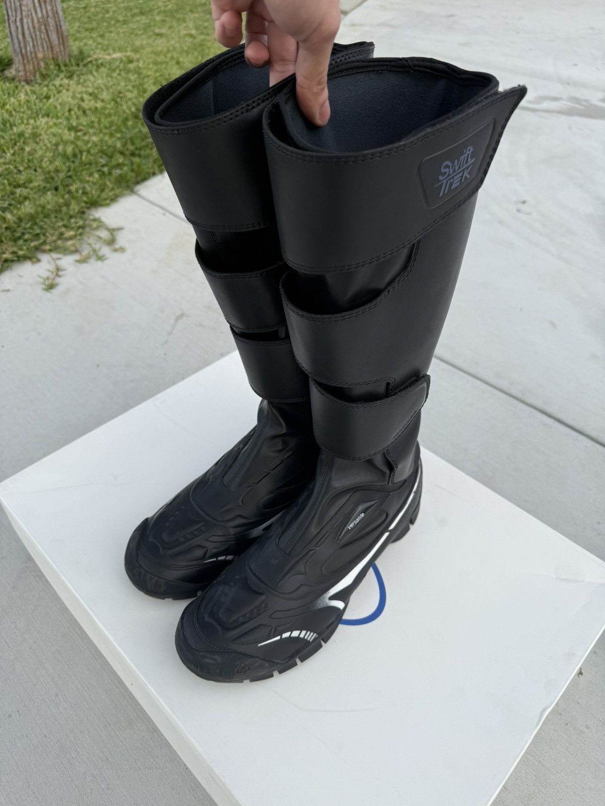 untitlab Untitlab Swift-Trek Faux-Leather Motorcycle Biker Boots Size US 9 / EU 42 - 11 Thumbnail
