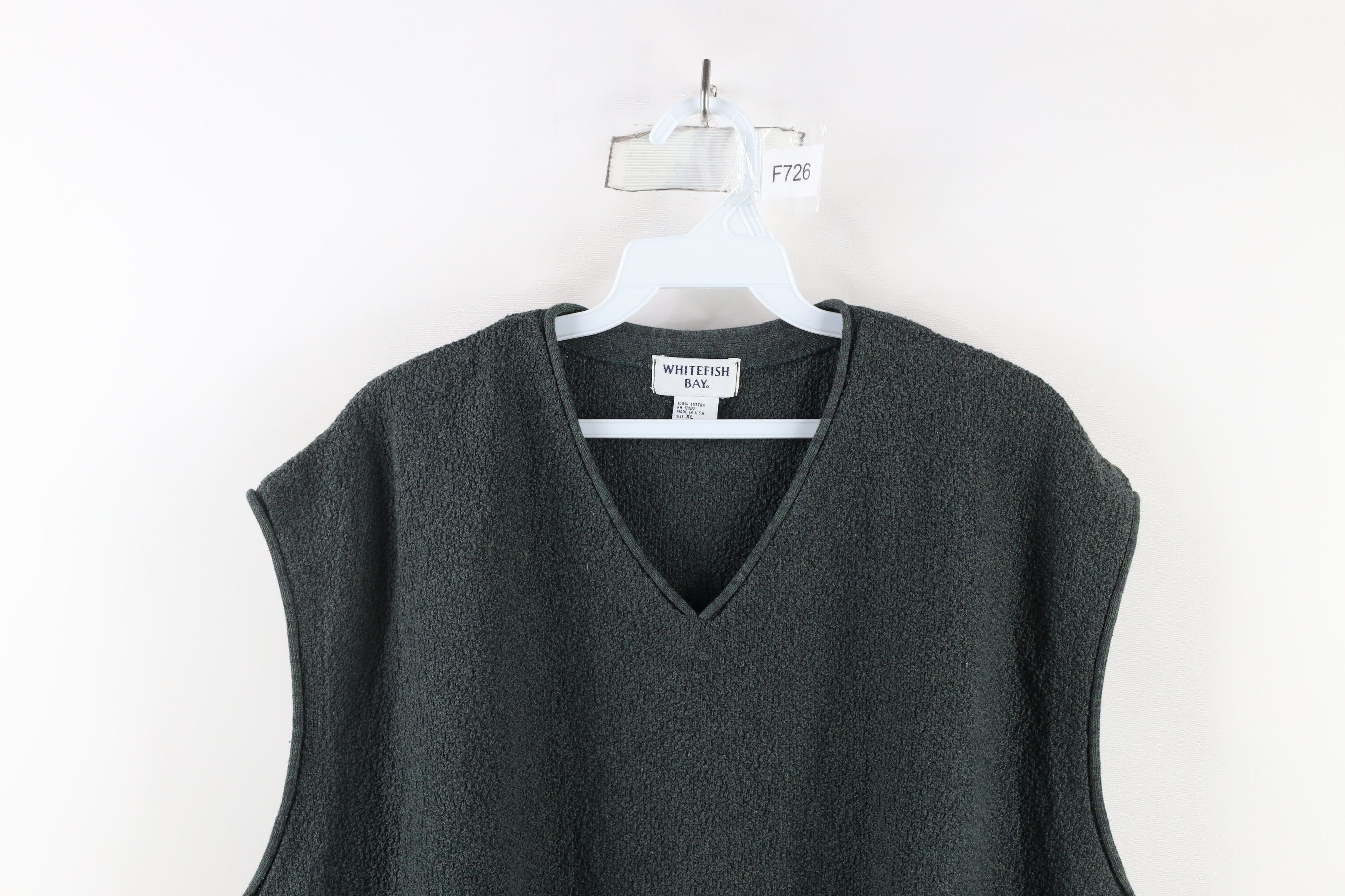 Vintage Vintage 90s Streetwear Cotton Textured Knit Sweater Vest USA Size US XL / EU 56 / 4 - 2 Thumbnail