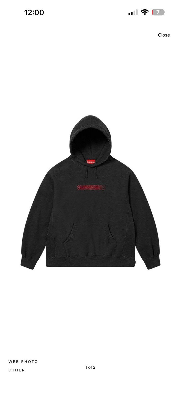 Supreme Swarovski® Motion Logo Hooded Sweatshirt Black