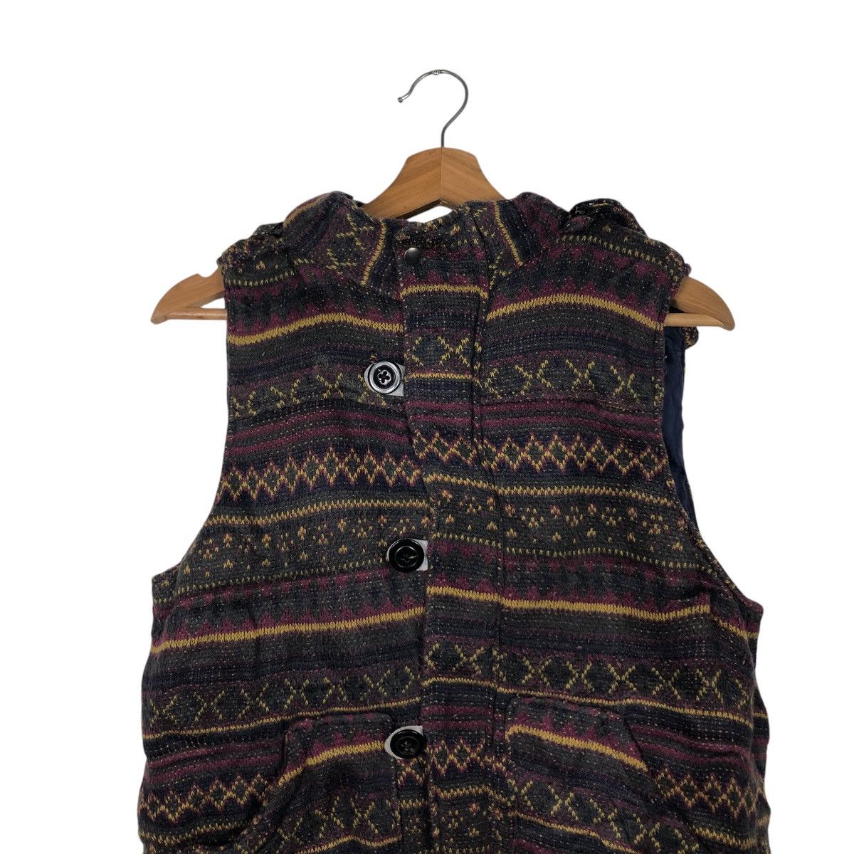 45rpm 📌Vintage Wool Vest Jacket Hoodie Create Barefoot Striped Size US M / EU 48-50 / 2 - 4 Thumbnail