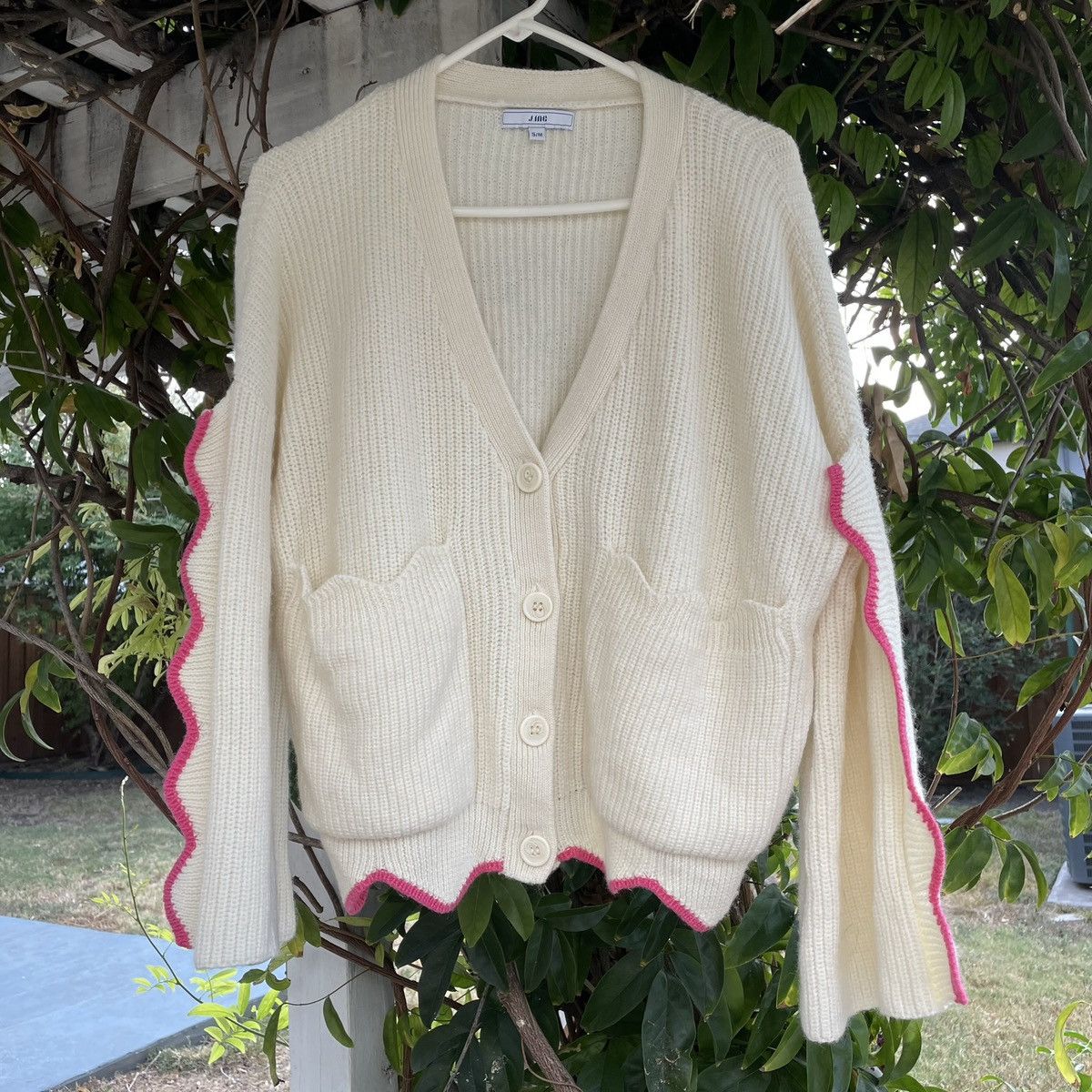 Other Hand Knit Cropped Crotchet Cardigan Shirt Boxy Bowling Size US L / EU 52-54 / 3 - 2 Thumbnail