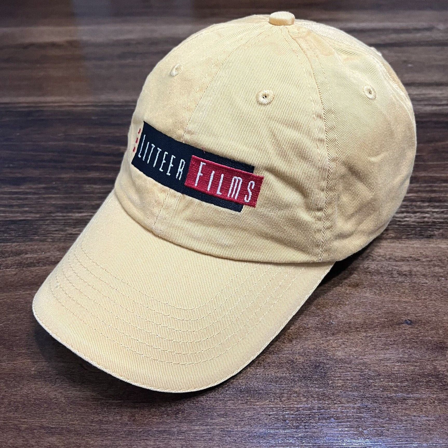 OAMC Litteer Films Hat Cap Yellow Mens Dad Baseball Cap Knit Cotton Adjustable One Size Size ONE SIZE - 2 Thumbnail
