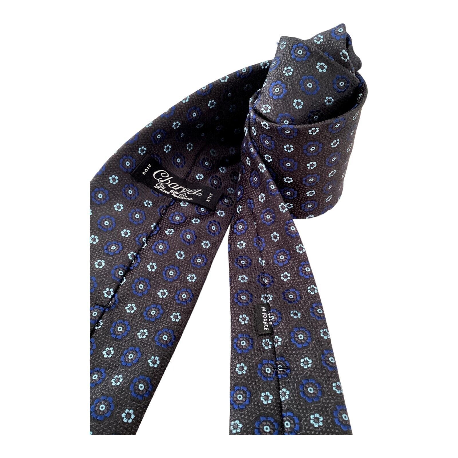 Charvet CHARVET PLACE VENDÔME Brown Floral Luxury Silk Tie France W: Size ONE SIZE - 5 Thumbnail