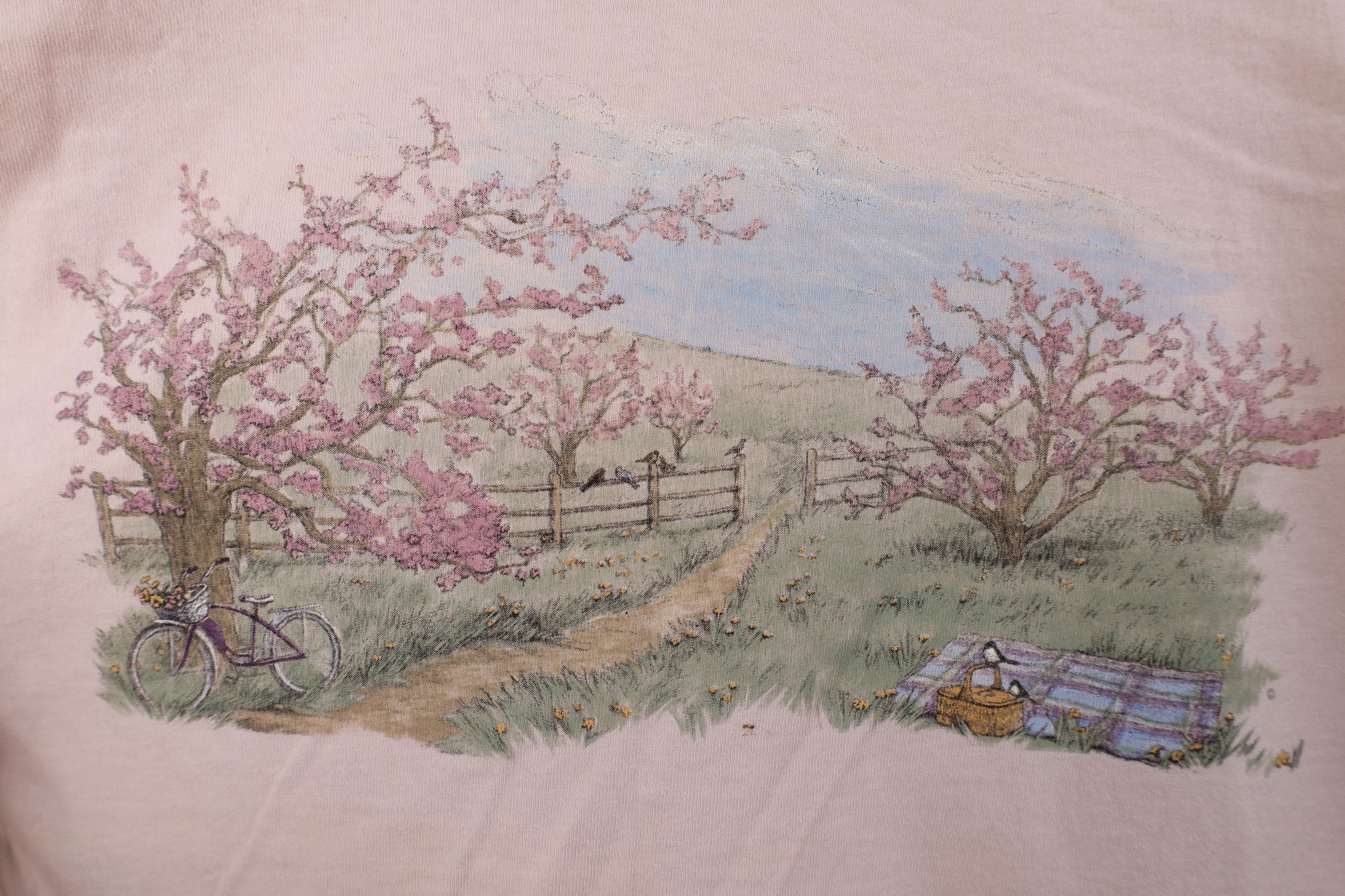 Vintage Vintage 90s Streetwear Country Farm Field T-Shirt Pink Size L / US 10 / IT 46 - 10 Thumbnail