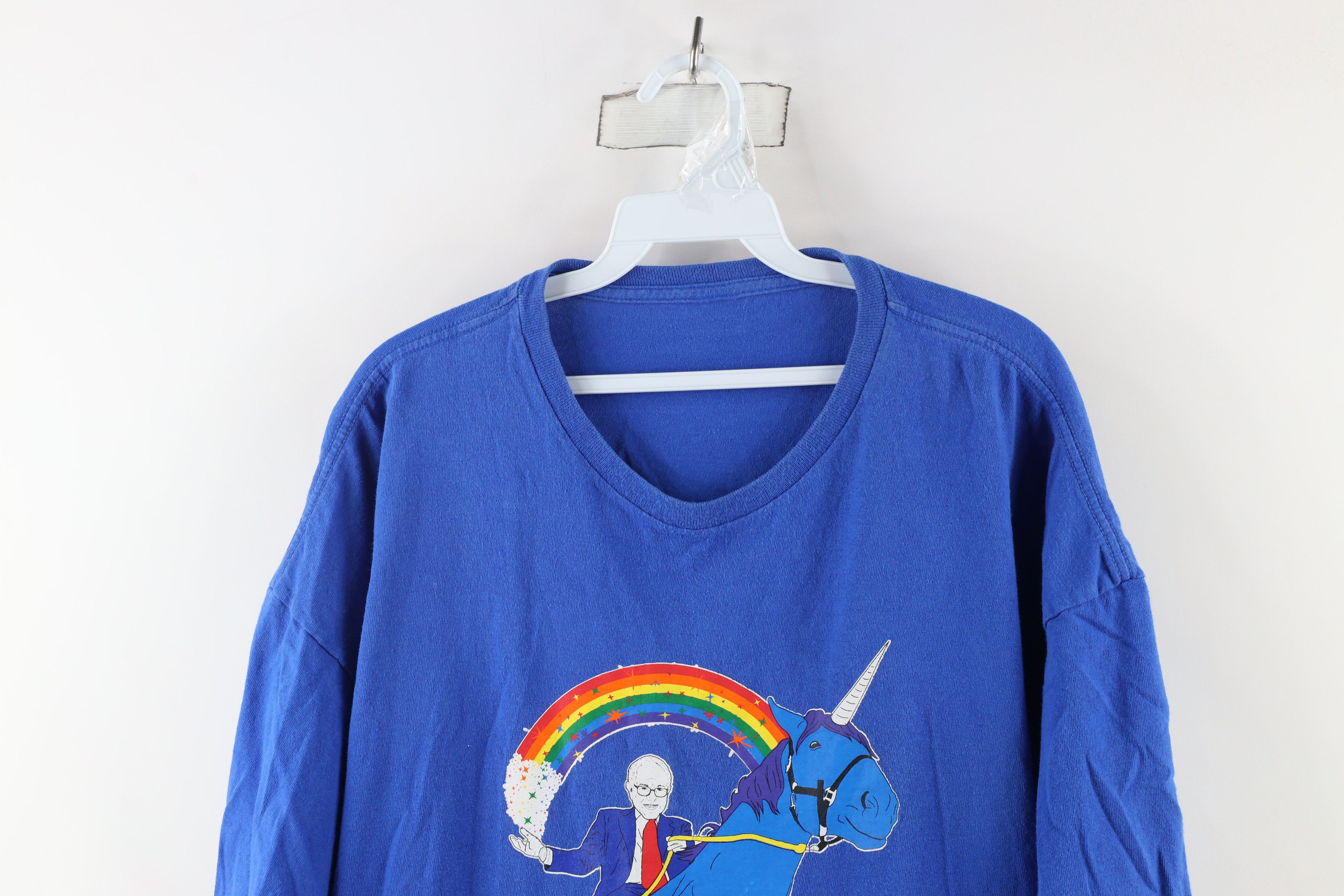 Vintage Y2K Bernie Sanders Rainbow Unicorn Short Sleeve T-Shirt Size US XXL / EU 58 / 5 - 2 Thumbnail