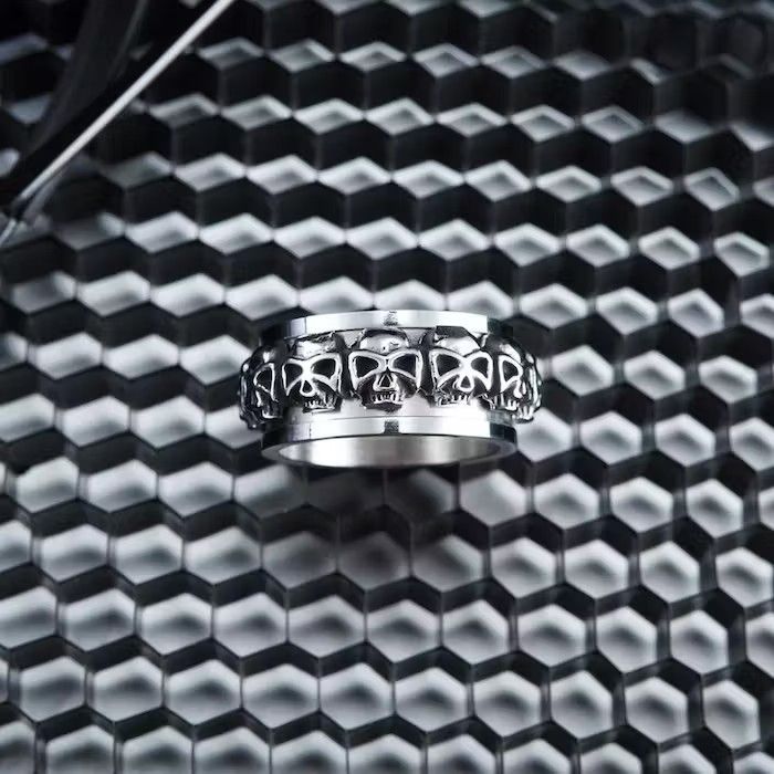 Jewelry Vintage Rotatable Skull Men's Ring Size ONE SIZE - 2 Thumbnail
