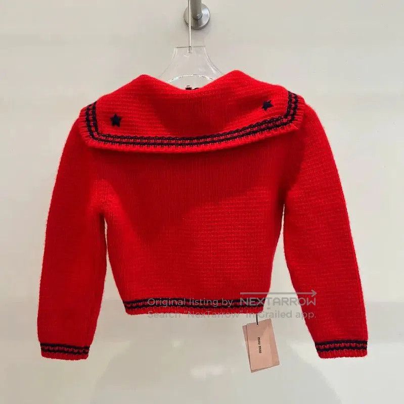 Miu Miu Miu Miu Red Wool Logo Knit Sweater . Size S / US 4 / IT 40 - 2 Thumbnail
