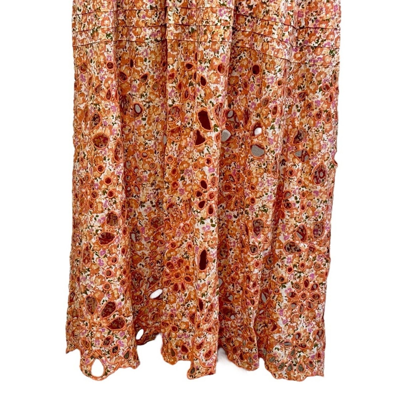 Anthropologie ANTHROPOLOGIE Babydoll Sweetheart Maxi Dress Floral Eyelet Size XL / US 12-14 / IT 48-50 - 4 Thumbnail