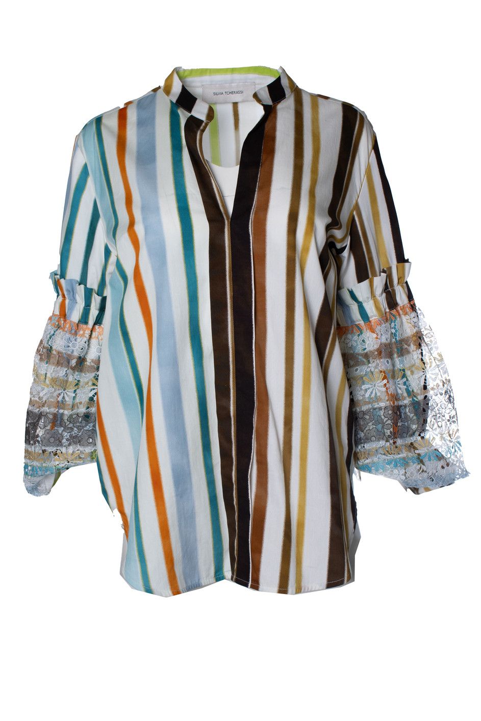 Other Silvia Tcherassi, Nuru striped puff-sleeve blouse Size M / US 6-8 / IT 42-44 - 1 Thumbnail