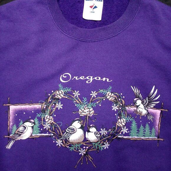Vintage Vintage Oregon Songbird Heart Flowers Crewneck Sweatshirt Size US M / EU 48-50 / 2 - 1 Thumbnail