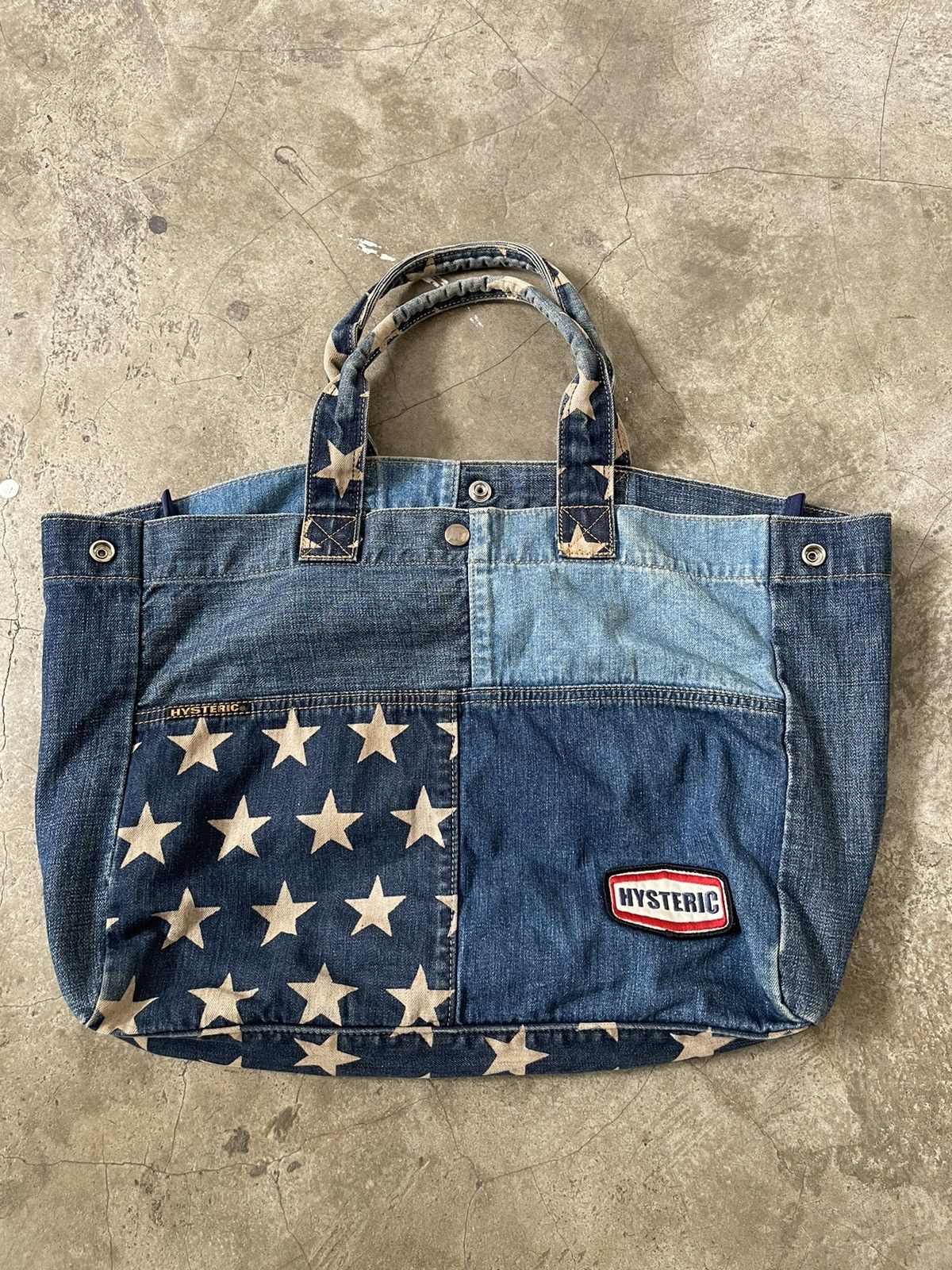 Hysteric Glamour Hysteric Glamour Denim Patchwork Tote Bag Size ONE SIZE - 1 Thumbnail