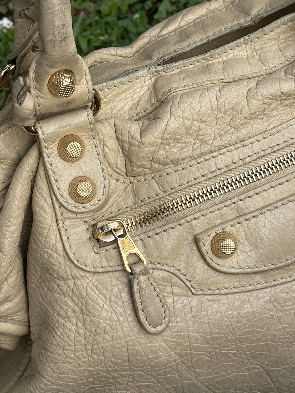 Balenciaga Balenciaga City Motorcycle Beige Handbag Size ONE SIZE - 9 Thumbnail