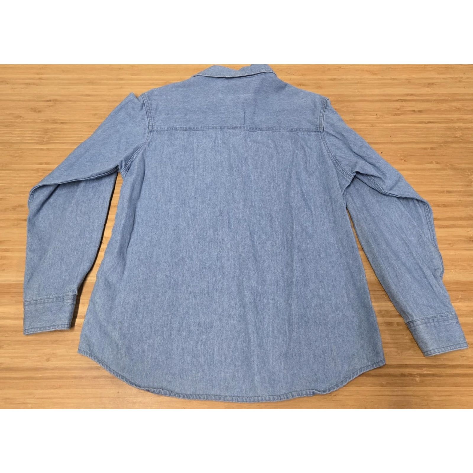 Harley Davidson Harley-Davidson Shirt Womens Large Blue Denim Long Sleeve Button-Up Bar Shield Logo Size L / US 10 / IT 46 - 6 Thumbnail