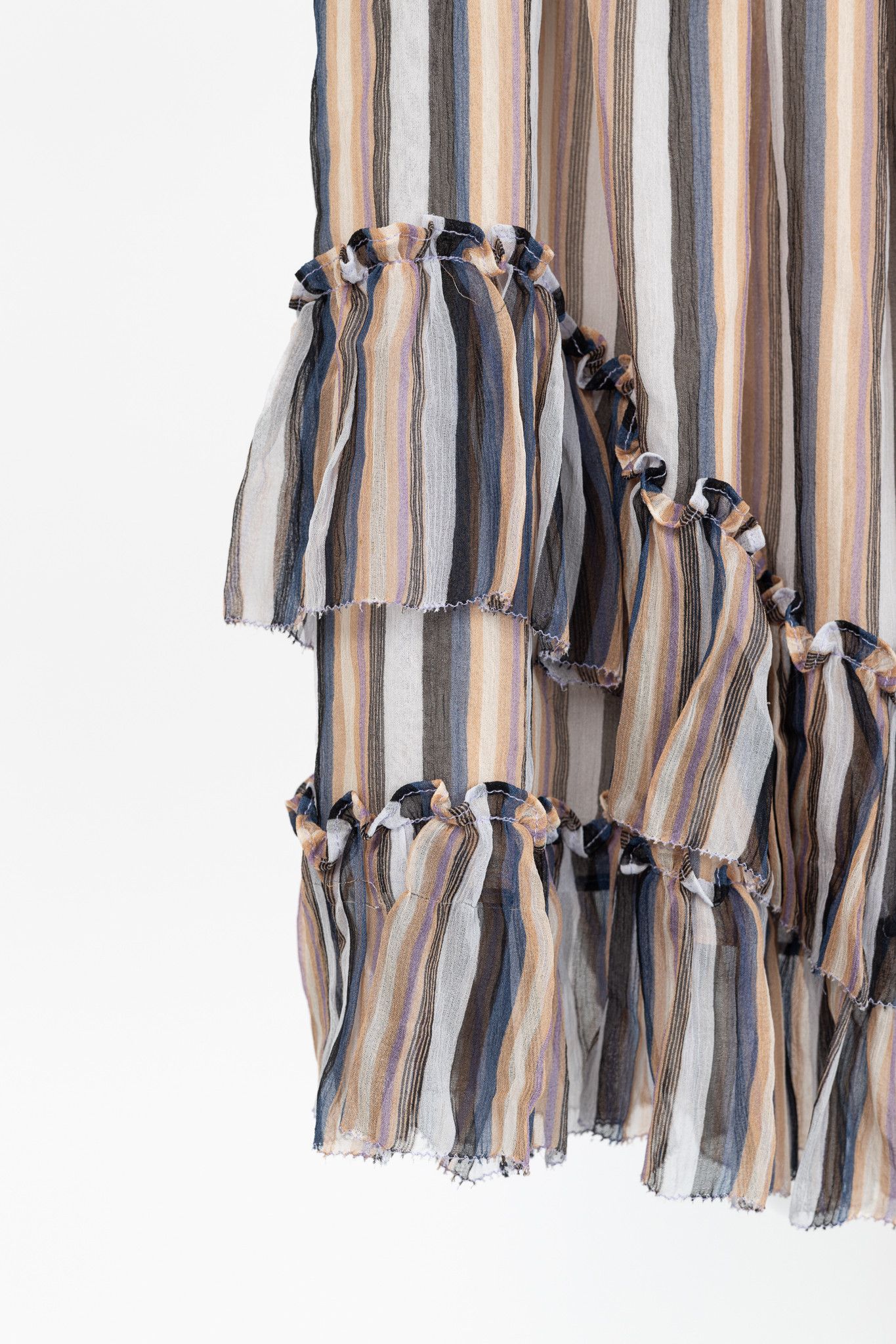 Derek Lam 10 Crosby Derek Lam 10 Crosby Orange Striped Silk Ruffle Mini Skirt Size 27" / US 4 / IT 40 - 6 Thumbnail