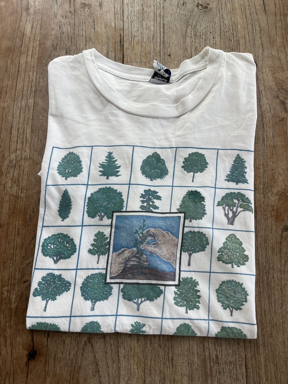 Vintage Vintage TREES Artwork Design 85’s by Jim morris Tshirt Size US S / EU 44-46 / 1 - 1 Thumbnail