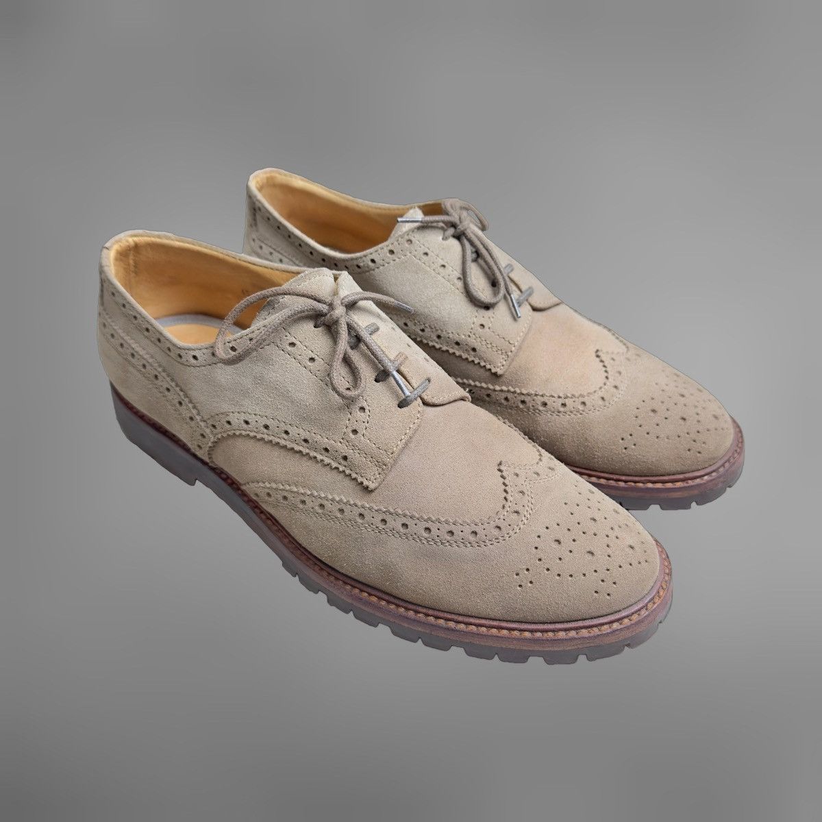 Brunello Cucinelli Brunello Cucinelli Suede Brogues Light brown Size US 12 / EU 45 - 1 Thumbnail
