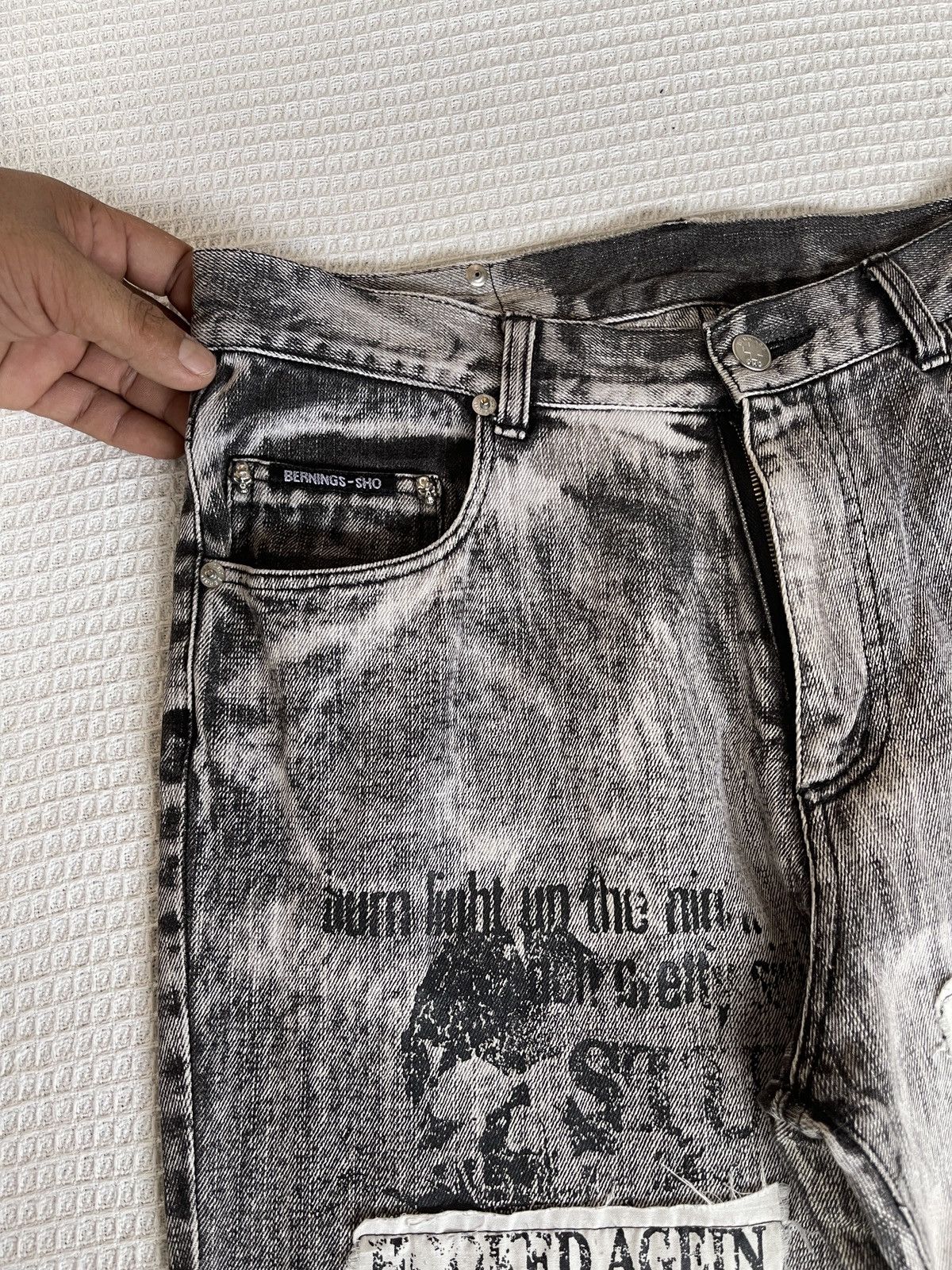 If Six Was Nine Rare🔥Japanese Designer Berning Sho bootcut Jeans Size US 31 - 5 Thumbnail