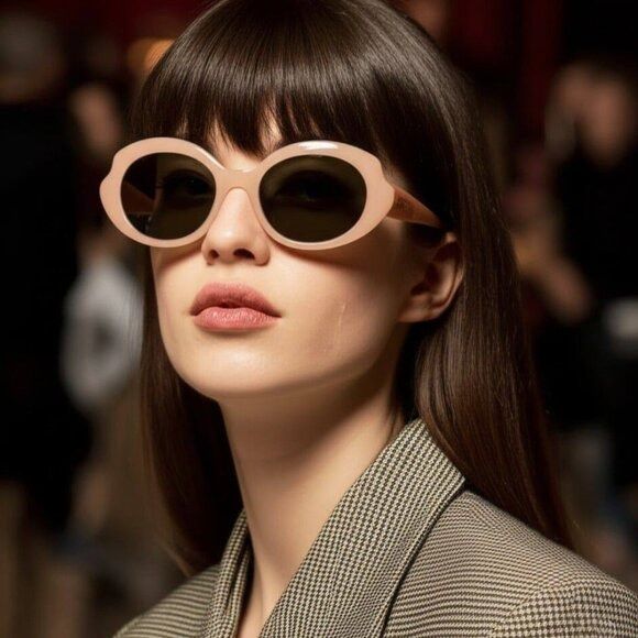 Loewe Loewe LW40147F 42E Sunglasses Orange Geometric Frame, Brown Size ONE SIZE - 2 Thumbnail