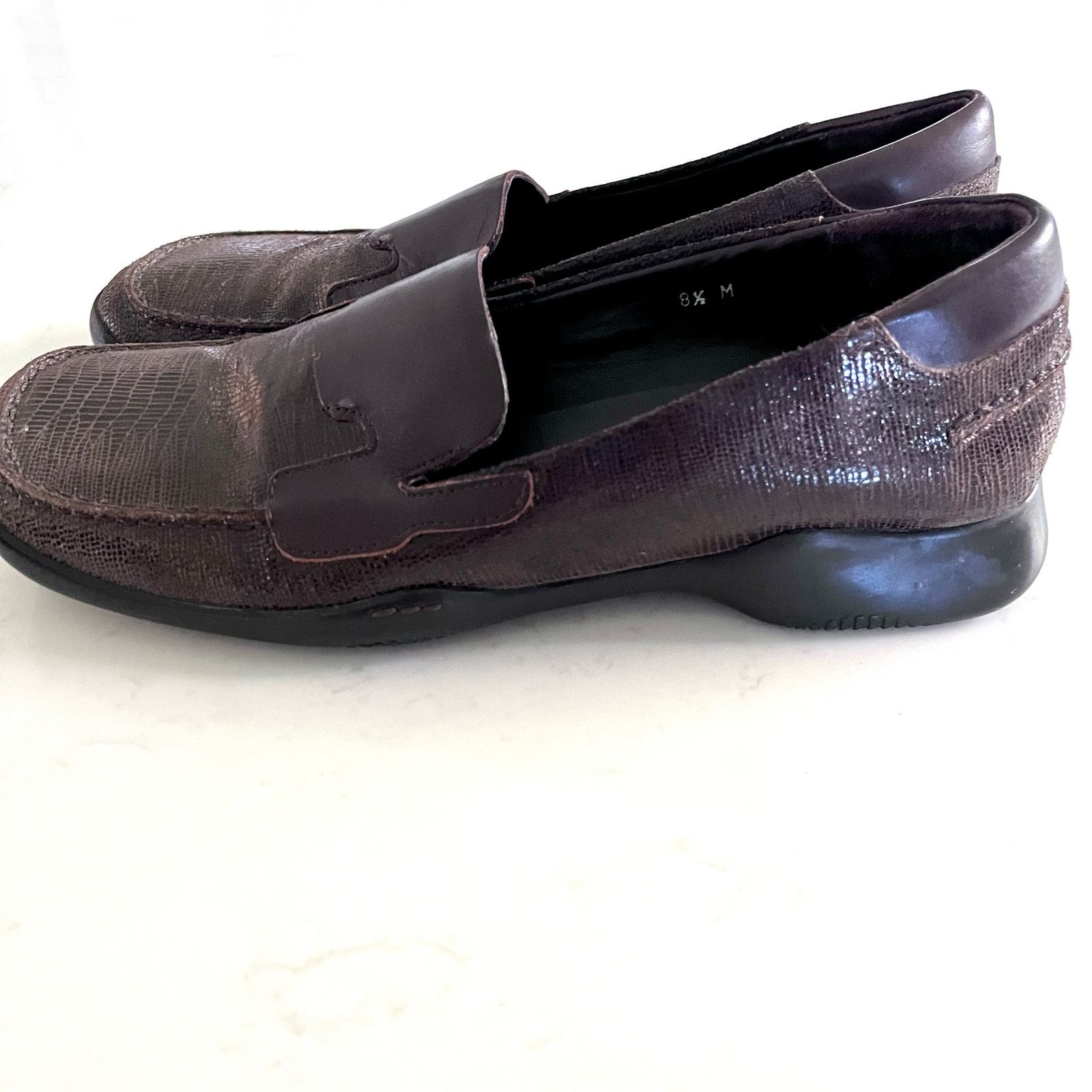 Other Sesto Meucci Women’s Brown Snakeskin Leather Loafers Size US 8.5 / IT 38.5 - 3 Thumbnail