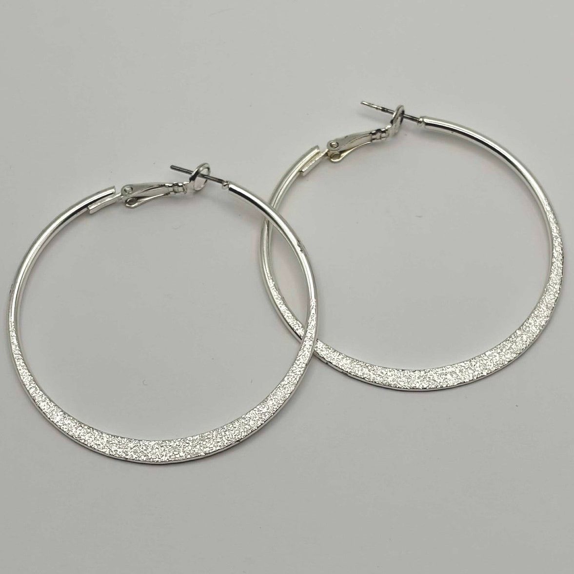 Other Silver Glitter Hoops Size ONE SIZE - 4 Thumbnail