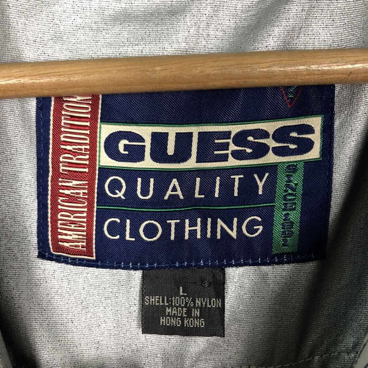 Guess 🔥90’s Vintage Bomber Jacket Guess USA Big Logo Spell Out Size US L / EU 52-54 / 3 - 11 Thumbnail