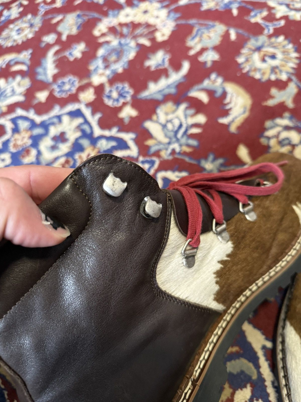 Genuine Leather Ammann Cow Fur Leather Boots Size 44 Mens Made in Italy Size US 10.5 / EU 43-44 - 15 Thumbnail