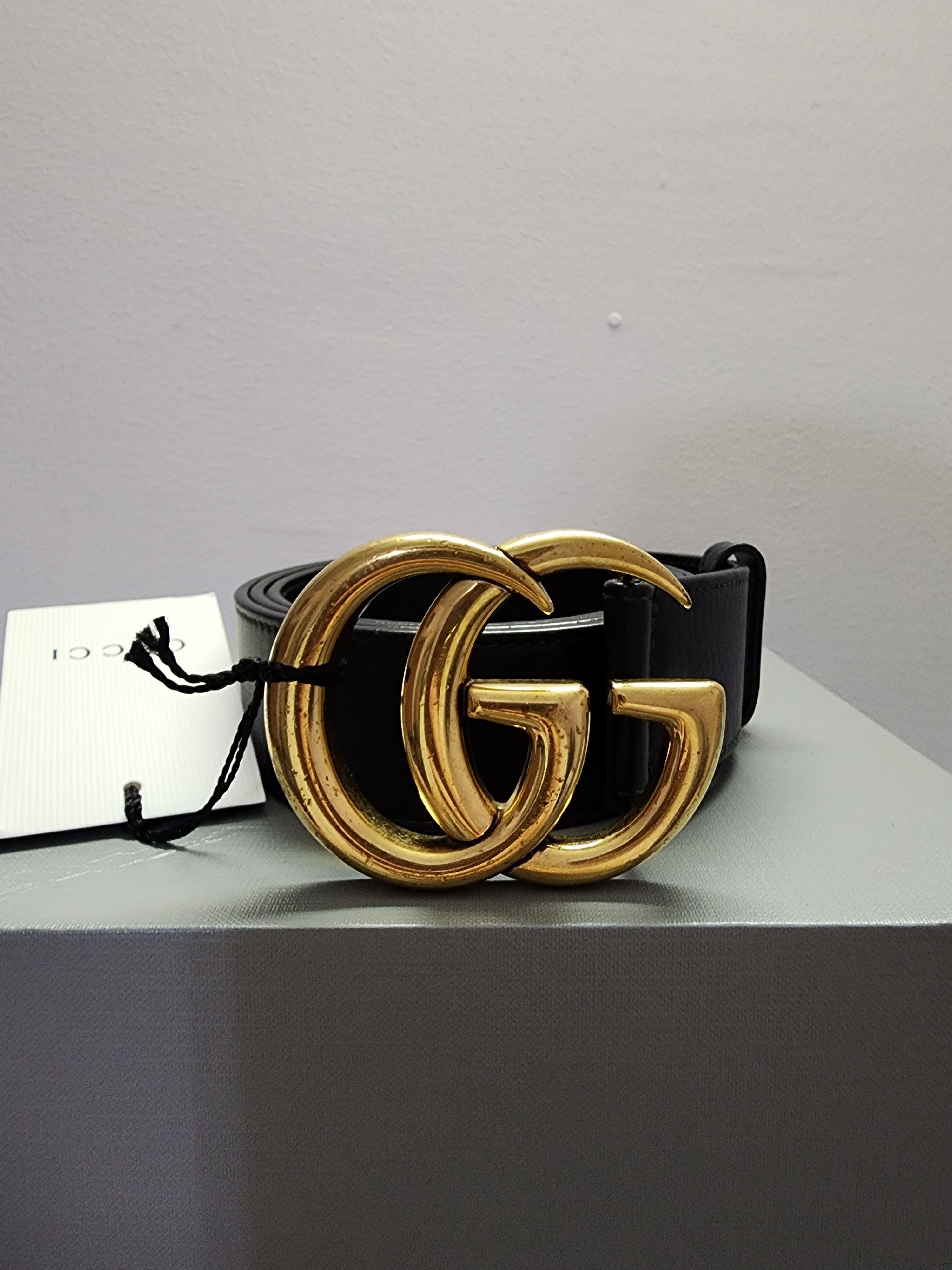 Gucci Leather GG Buckle Belt Size 34 - 1 Thumbnail