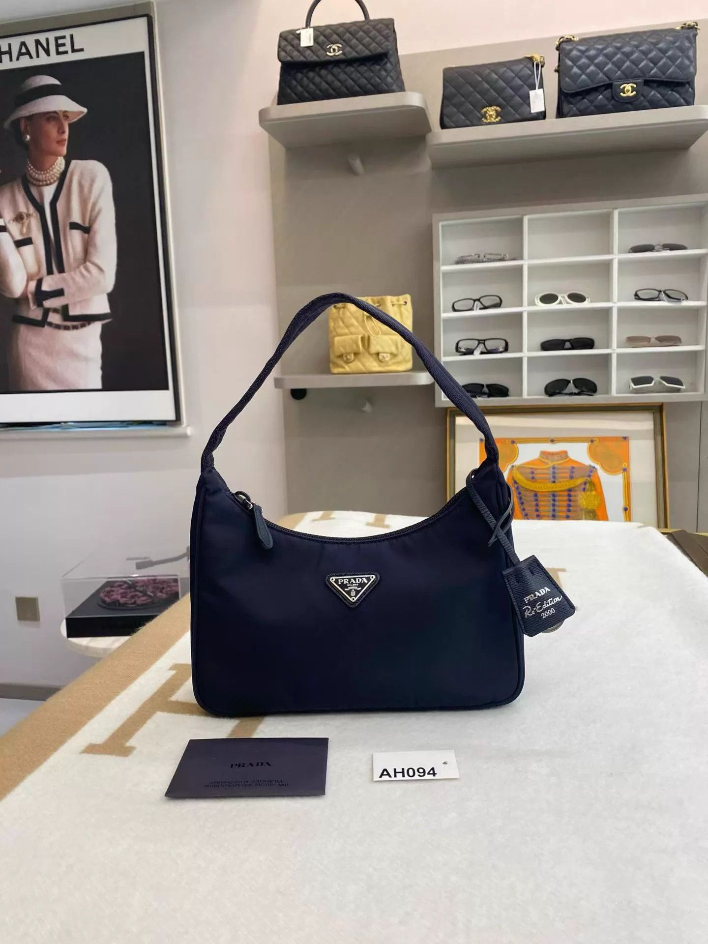 Prada PRADA Re-Edition2000 Hobo Navy Nylon Bag Size ONE SIZE - 1 Thumbnail