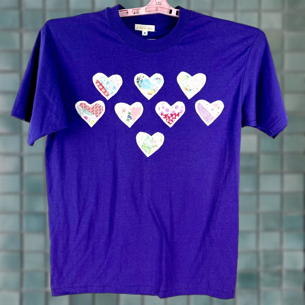 Annex Patricia Anne Womens Heart Print Short Sleeves Pullover Blue T Shirt M Size M / US 6-8 / IT 42-44 - 1 Thumbnail