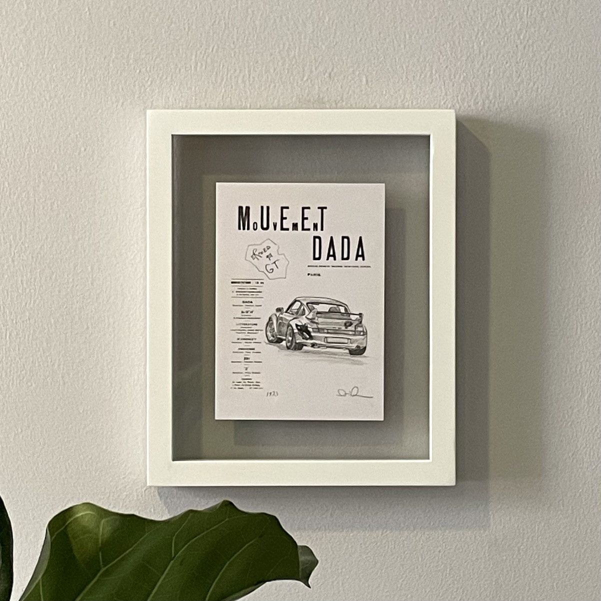 image of Daniel Arsham Study For Eroded Porsche 911 Poster in White, Men's