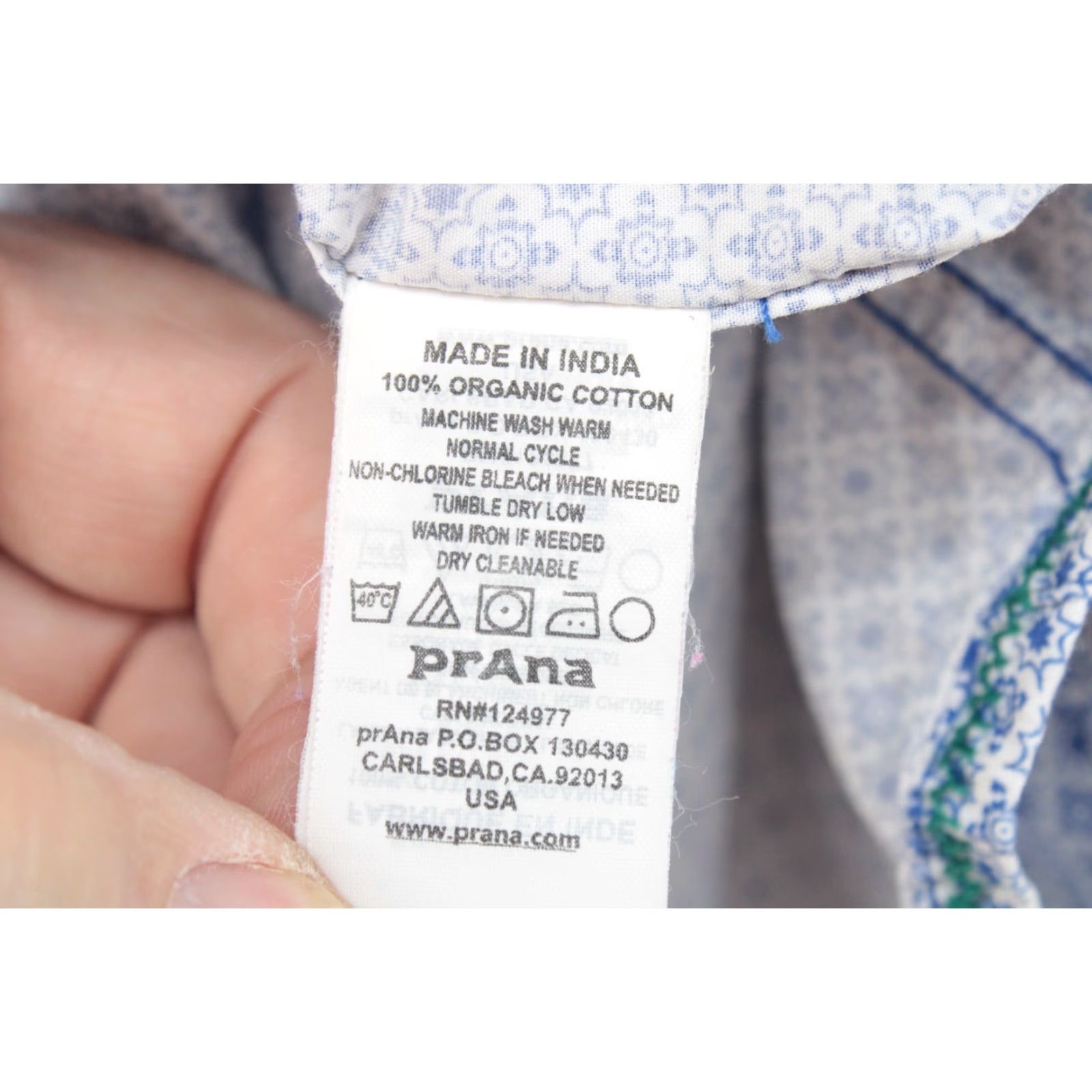 Prana prAna Lukas Slim Button-Up Shirt Mens Small Long Sleeve Geometric Blue Size US S / EU 44-46 / 1 - 7 Thumbnail