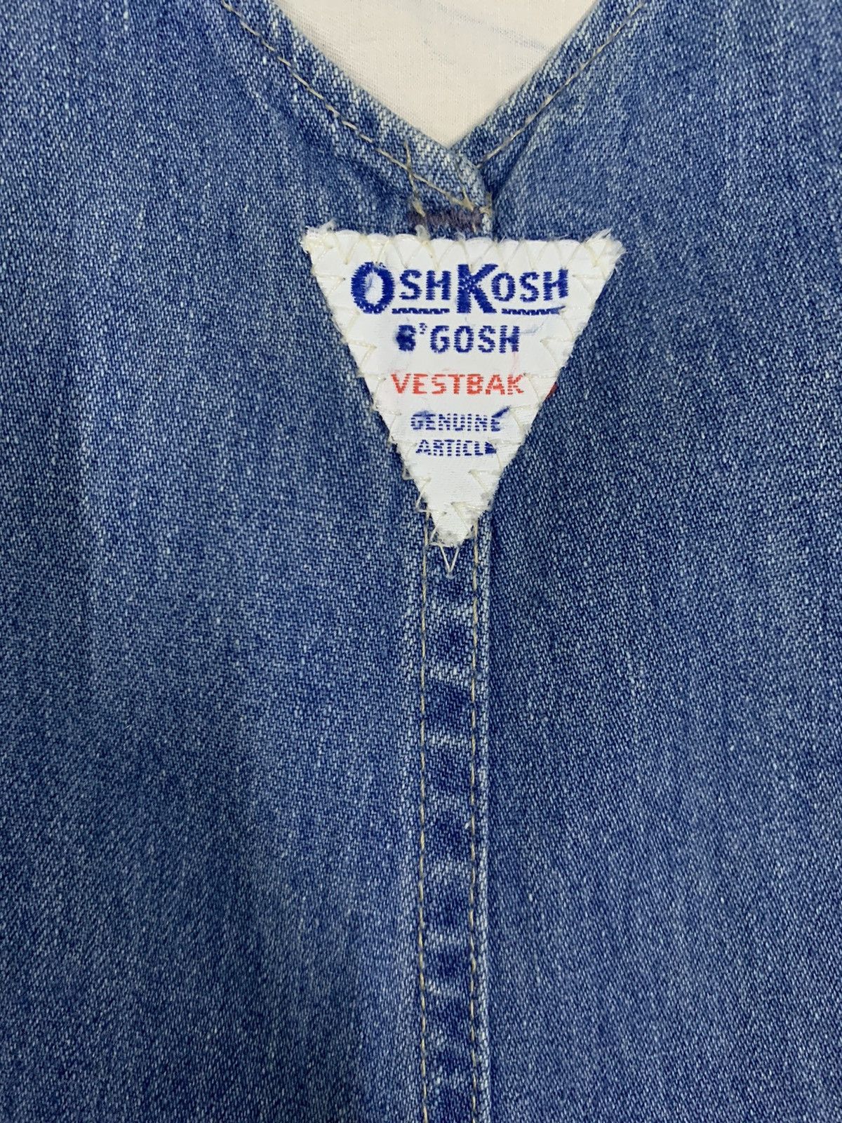Oshkosh Vintage 90s Oshkosh BGosh Faded Denim Carpenter Overalls Size US 29 - 17 Thumbnail