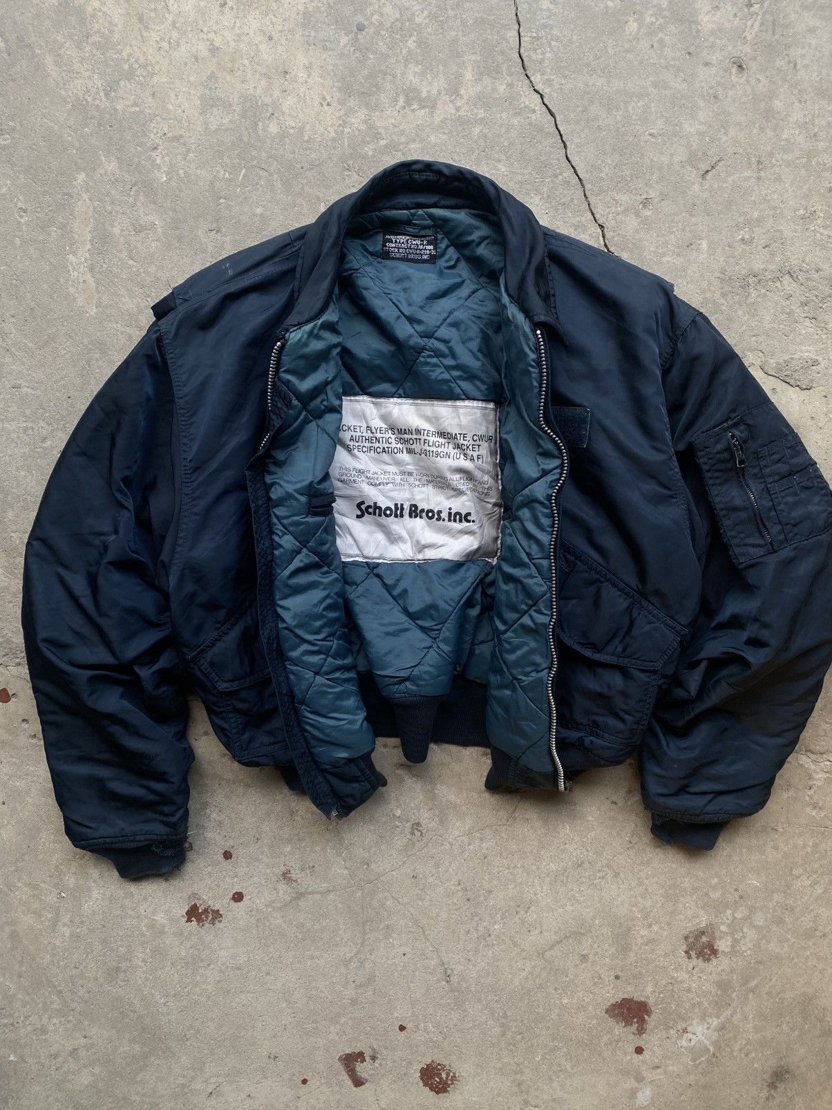 Alpha Industries SCHOTT CWU-R BOMBER MILITARY FLIGHT 🪖 Size US L / EU 52-54 / 3 - 6 Thumbnail