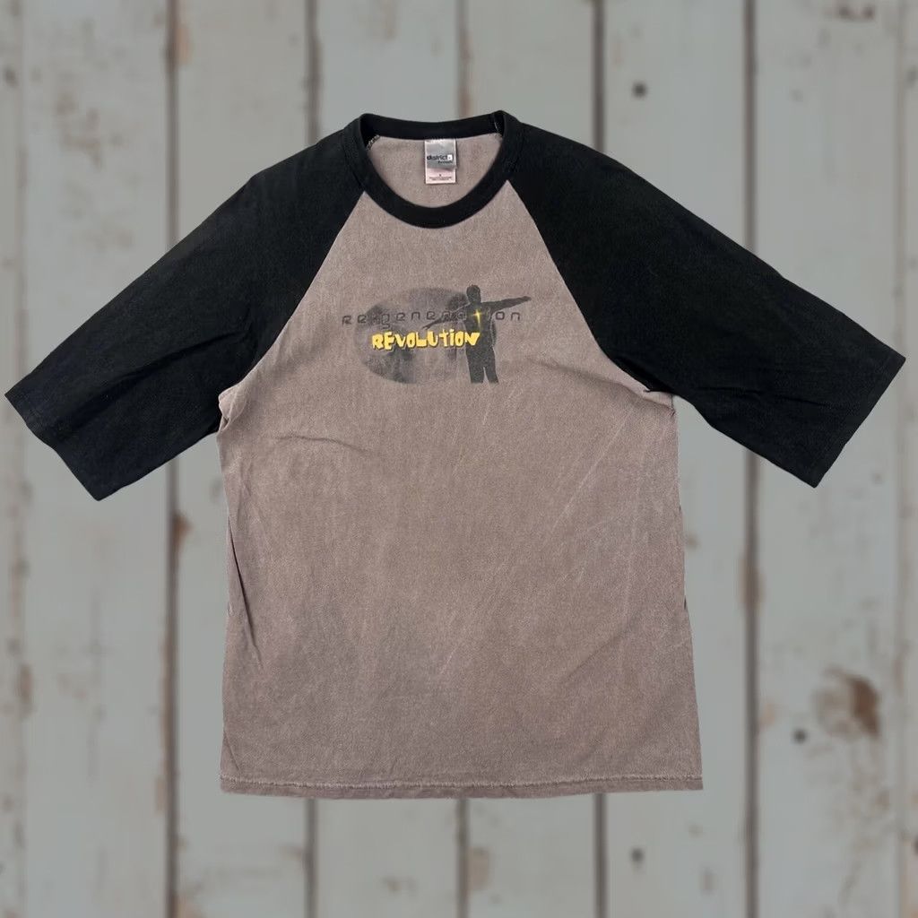 Vintage VINTAGE District Threads Mens S Baseball T Shirt Regeneration Revolution Jesus Tee Gray 1990s Sportswear/Beach Mens Size US S / EU 44-46 / 1 - 1 Thumbnail