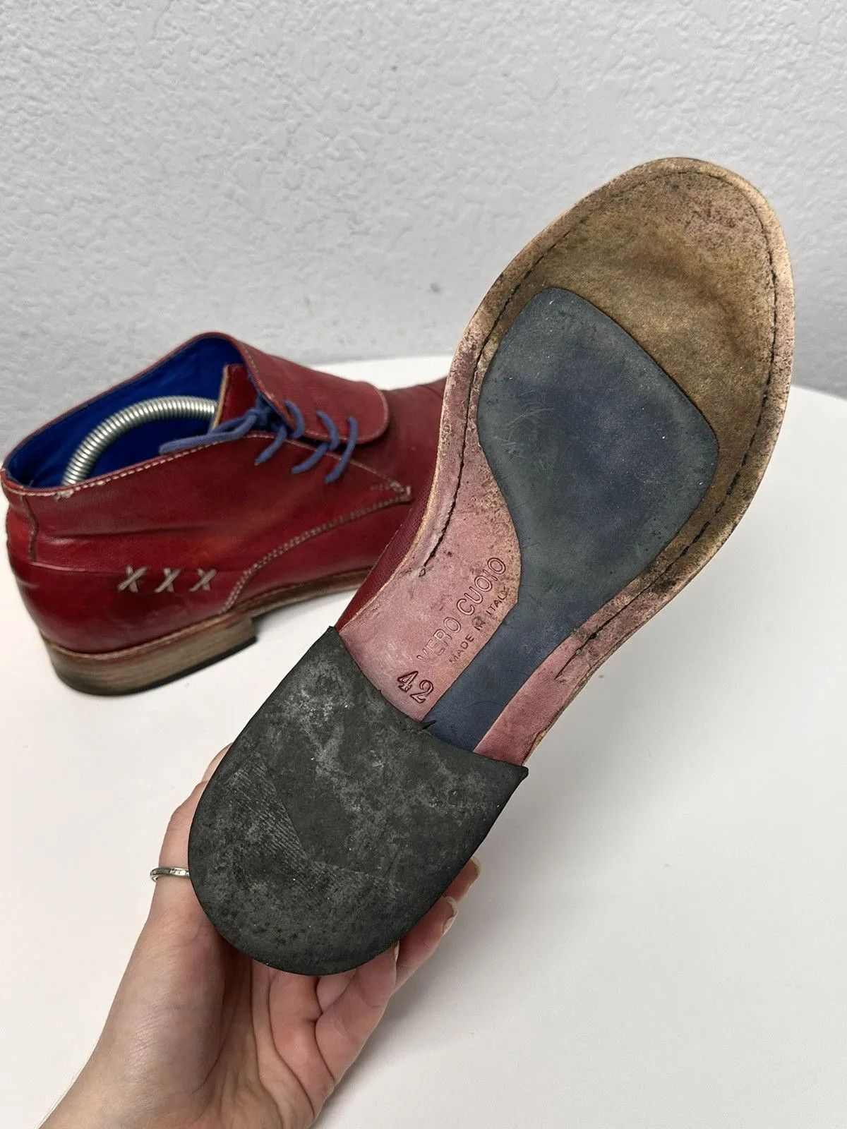 14th Addiction Rare red AS 98 leather lace-up shoes vintage detailed Size US 9 / EU 42 - 9 Thumbnail