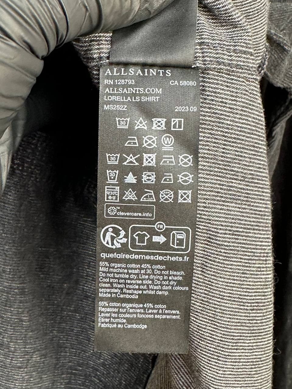 Allsaints AllSaints Lorella LS Shirt Gray Textured Ramskull Logo Size US M / EU 48-50 / 2 - 14 Thumbnail