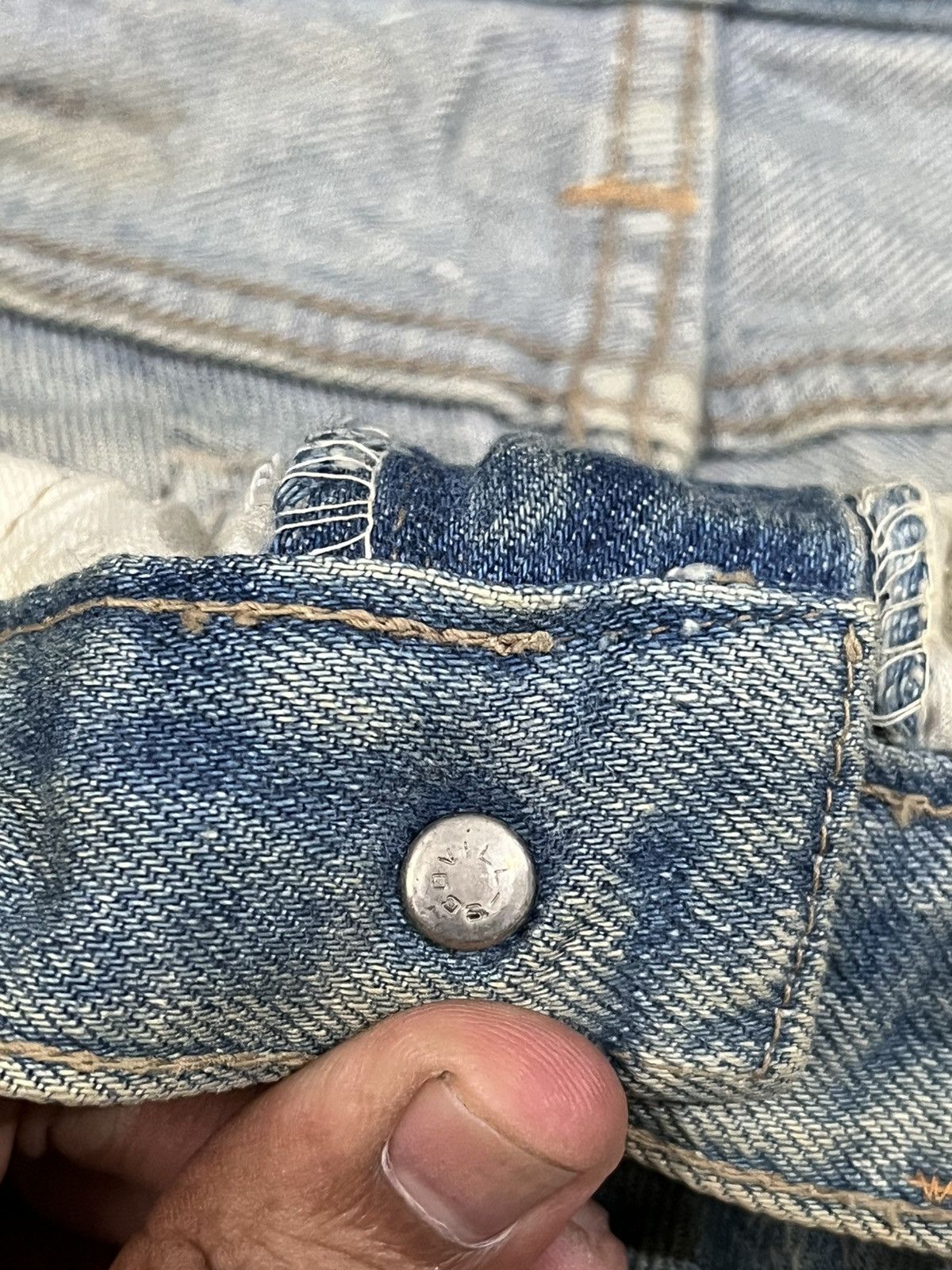 Le Grande Bleu (L.G.B.) Vintage Half Mudwash Distressed Denim Size US 28 / EU 44 - 12 Thumbnail