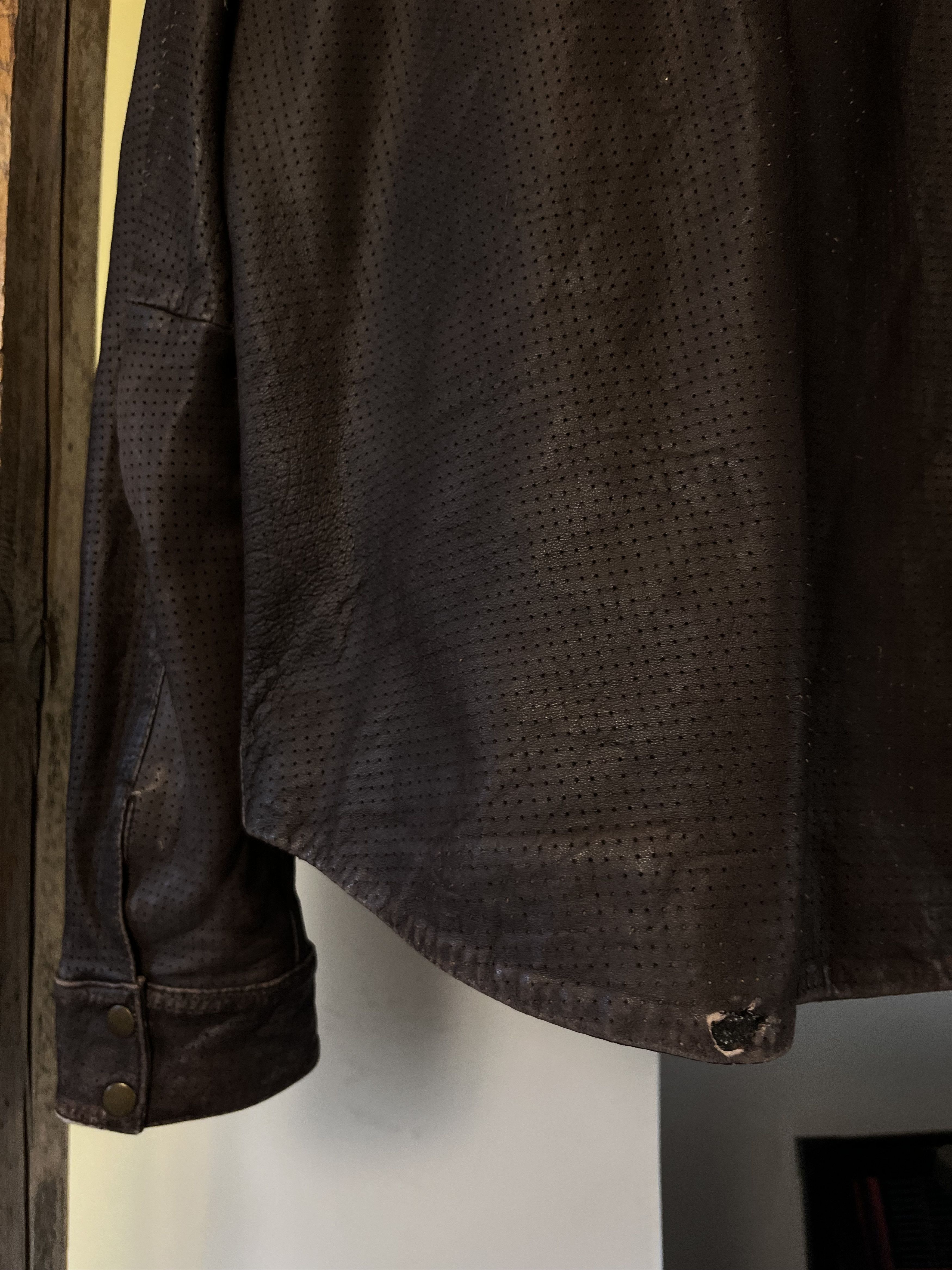Allsaints × Vintage Vintage 07' Allsaints Perforated Leather Jacket Size US XL / EU 56 / 4 - 9 Thumbnail
