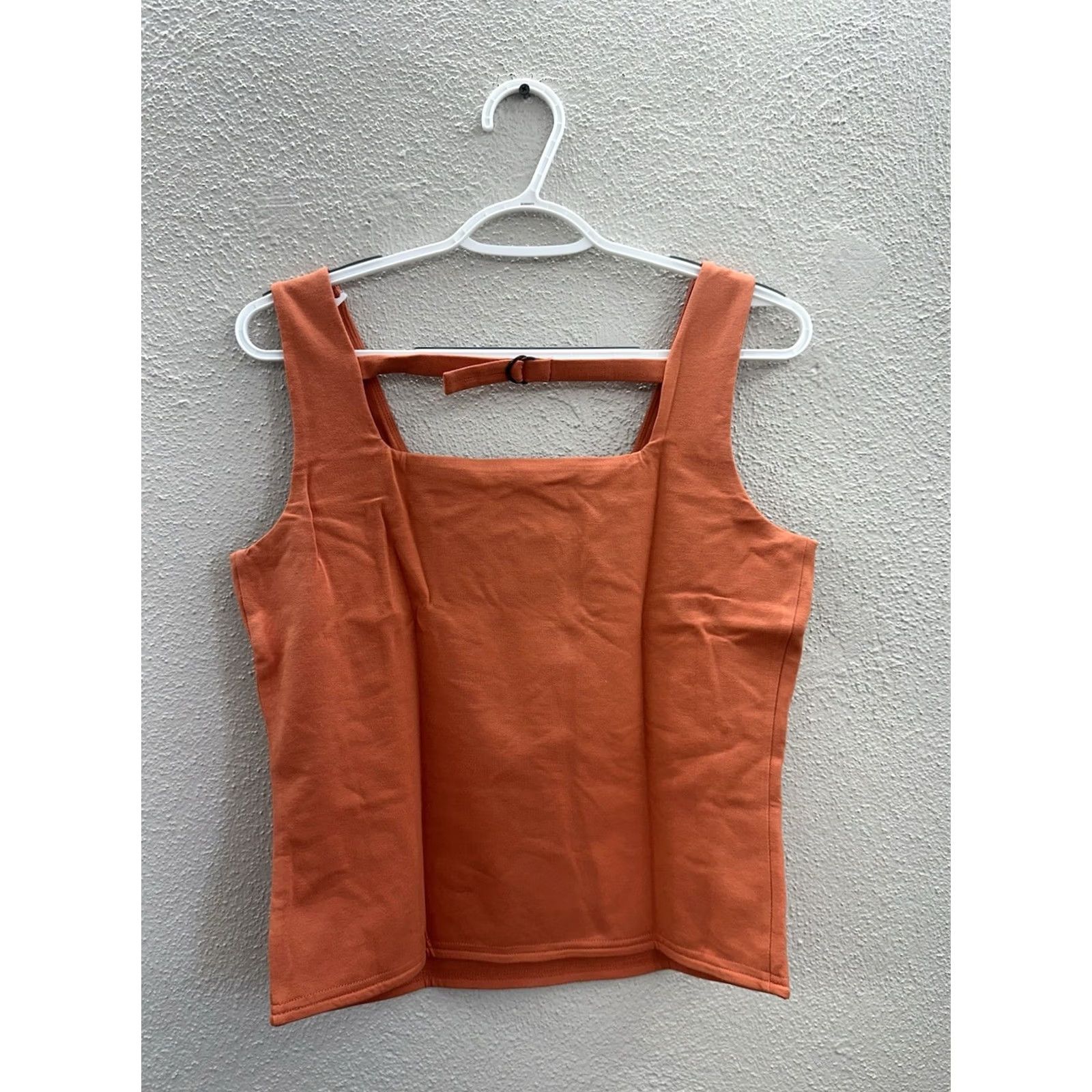 Vintage Isabella Bird Womens Tank Top Medium Orange Back Strap Square Neck Sleeveless Cotton Spandex Casual Shirt Womens Size M / US 6-8 / IT 42-44 - 5 Thumbnail