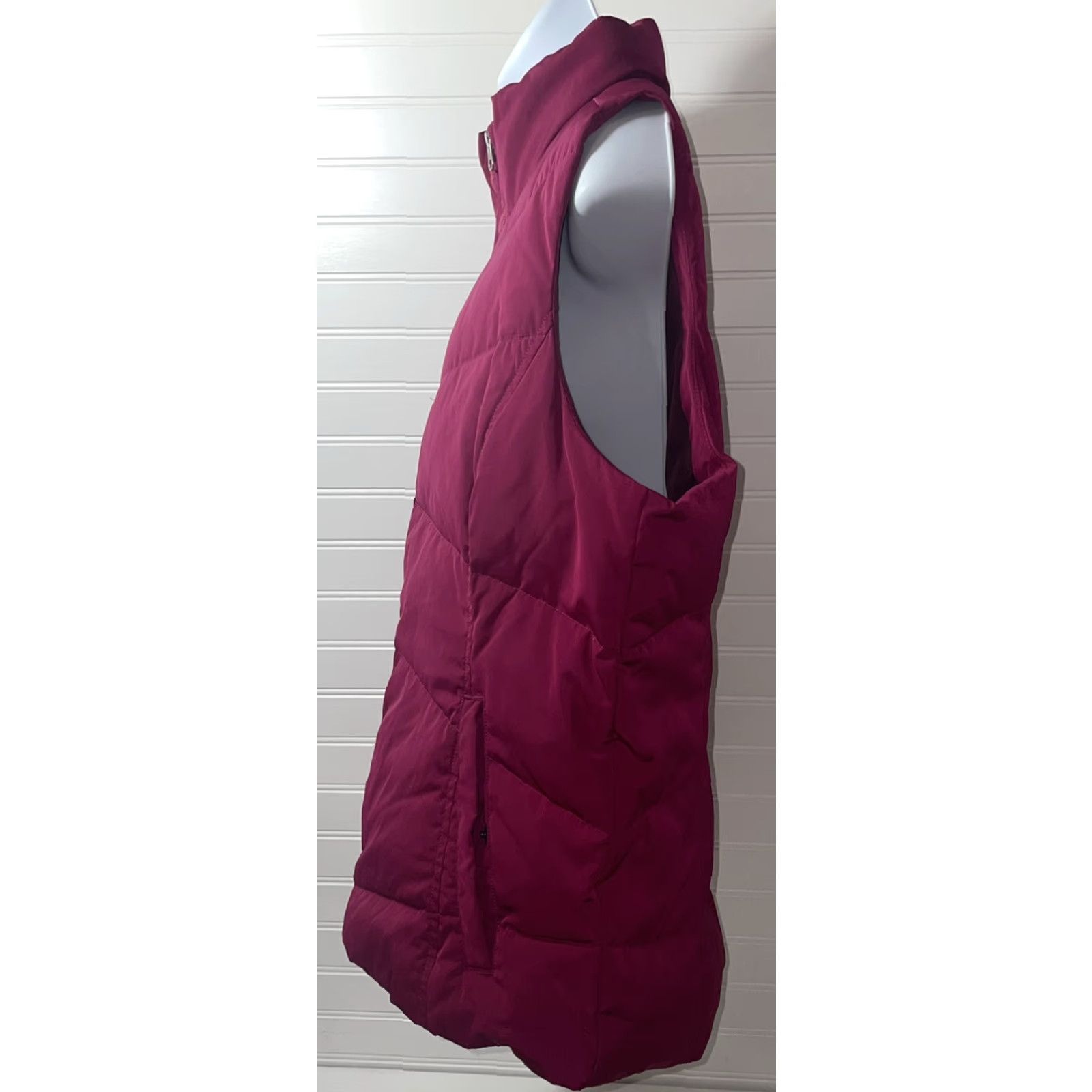 Lands' End Lands End Puffer Vest Women L Purple Zip Pockets High Neck Mid-Length Sleeveless Logo Size L / US 10 / IT 46 - 4 Thumbnail