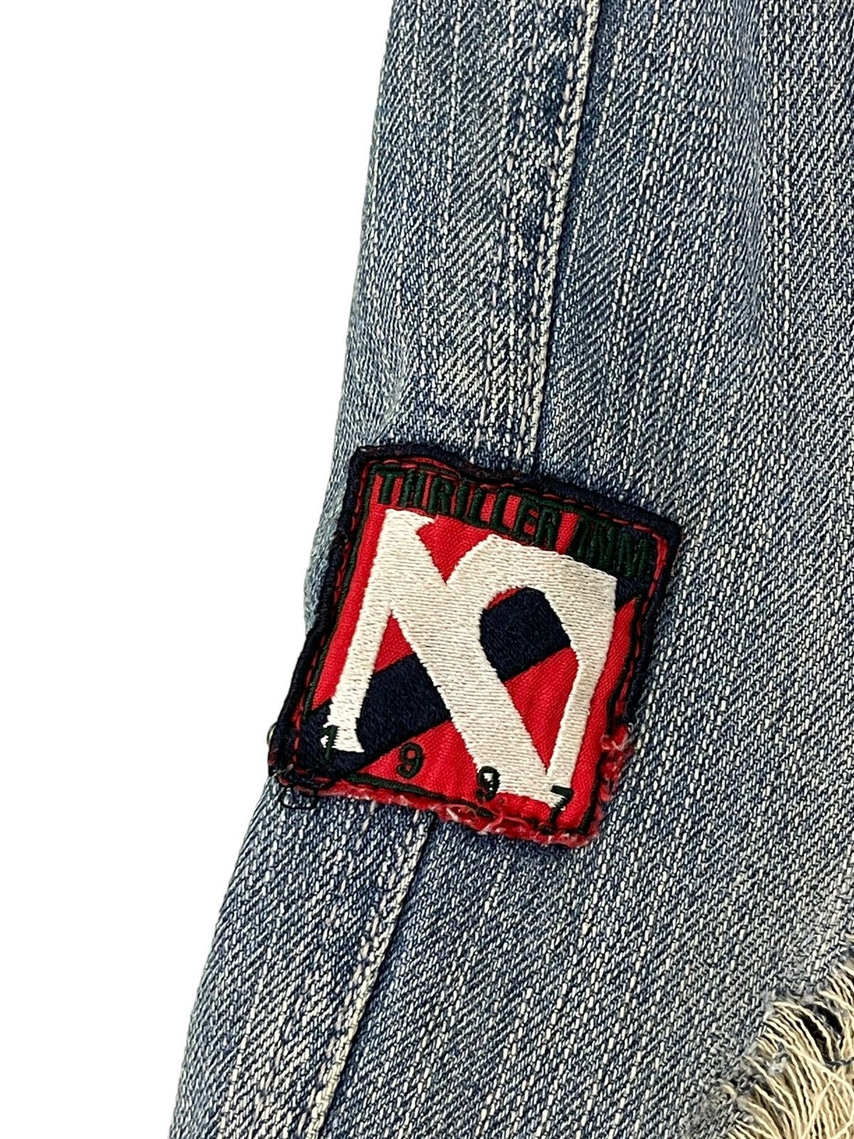 Japanese Brand Baggy Jeans Vtg Thriller Denim Distress Wide Denim 6🟦3 Size US 33 - 9 Thumbnail