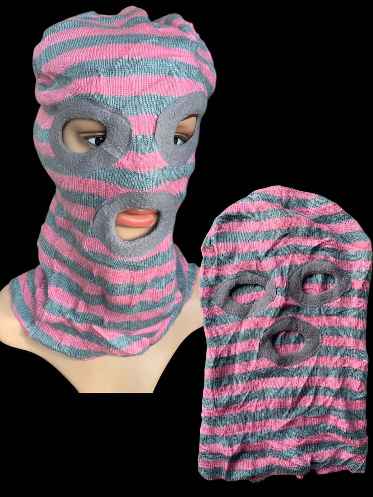 Japanese Brand × Kapital × Vintage Pink Balaclava Knitted Hat Full Masker Japanese Style 🇯🇵 Size ONE SIZE - 1 Thumbnail