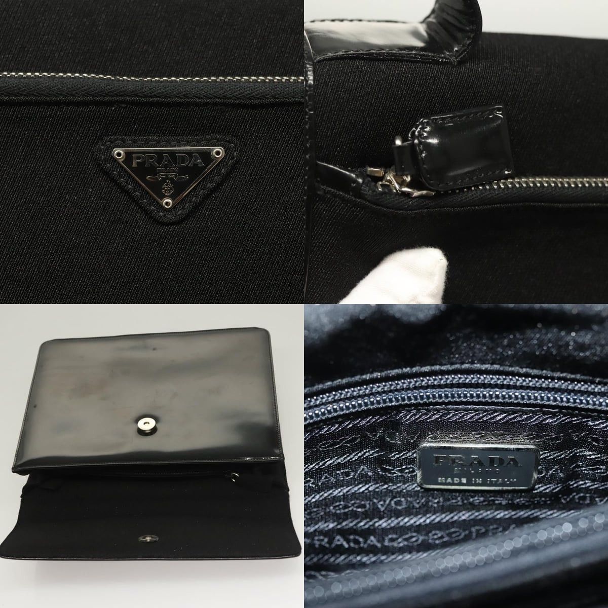 Prada PRADA Hand Bag Canvas Black Silver Size ONE SIZE - 11 Thumbnail