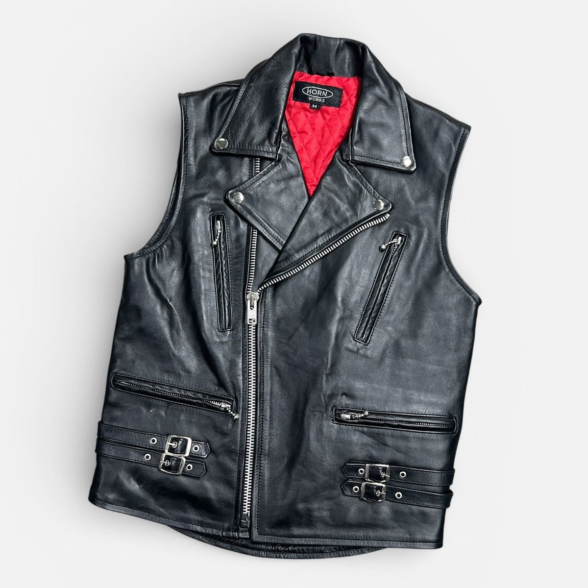 Leather Vintage Leather Biker Vest Motorcycle Moto Women’s Size S M Size M / US 6-8 / IT 42-44 - 1 Thumbnail