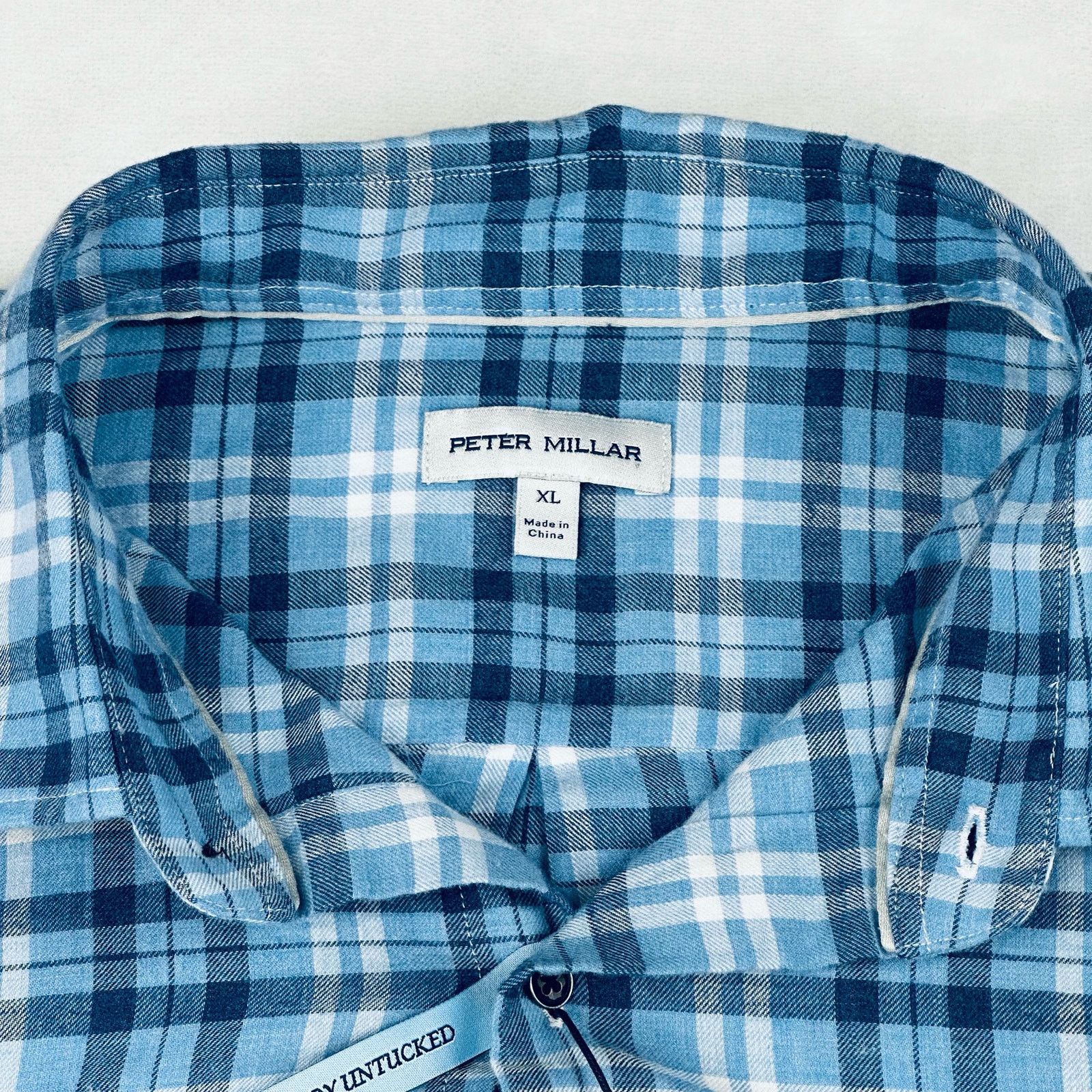 Peter Millar Peter Millar Men’s XL Blue Plaid Button Up L/S Shirt NEW Size US XL / EU 56 / 4 - 5 Thumbnail