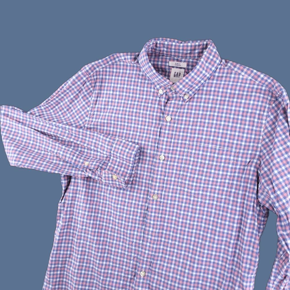 Gap Gap Shirt Button-Up Slim L Purple Cotton Mens Long Sleeve casual Size US L / EU 52-54 / 3 - 1 Thumbnail