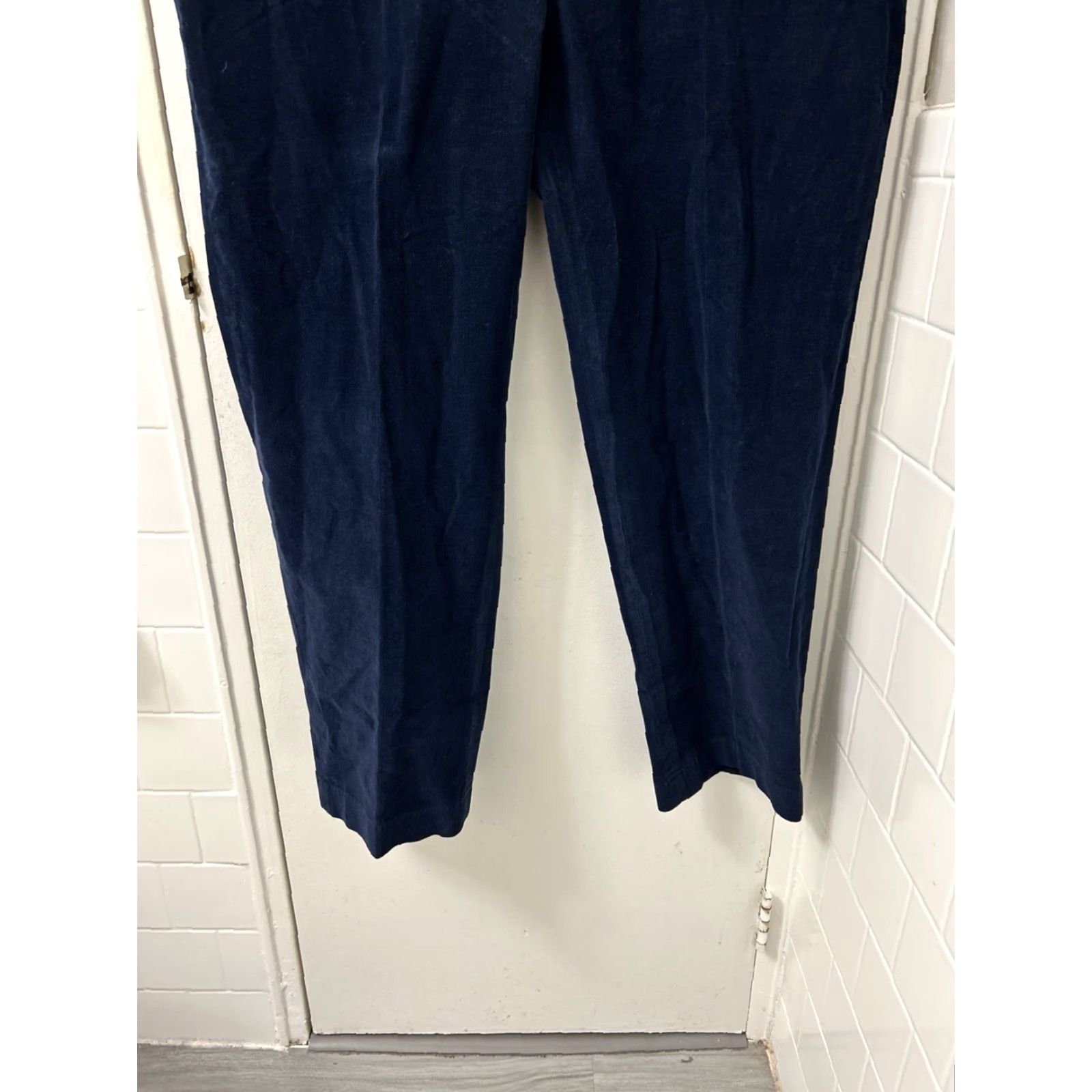 Lands' End Lands' End Pants Mens 42x30 Navy Blue Corduroy Stretch Flat Front Traditional Fit Straight Leg Dress Pants Mens Size 42x30 Blue Corduroy Pants Size US 42 / EU 58 - 3 Thumbnail
