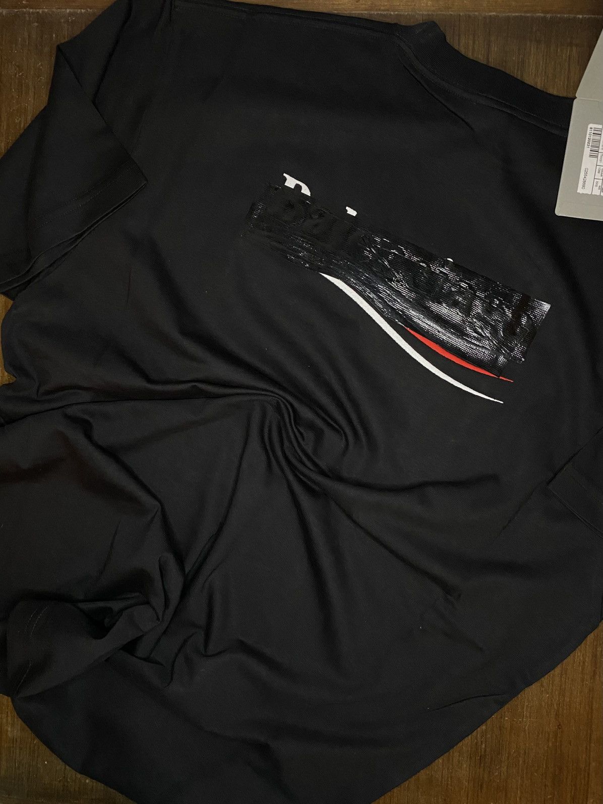 Balenciaga 🔥 BALENCIAGA 🔥 GAFFER T'SHIRT LARGE FIT BLACK WHITE AND RED Size US XXS / EU 40 - 10 Thumbnail