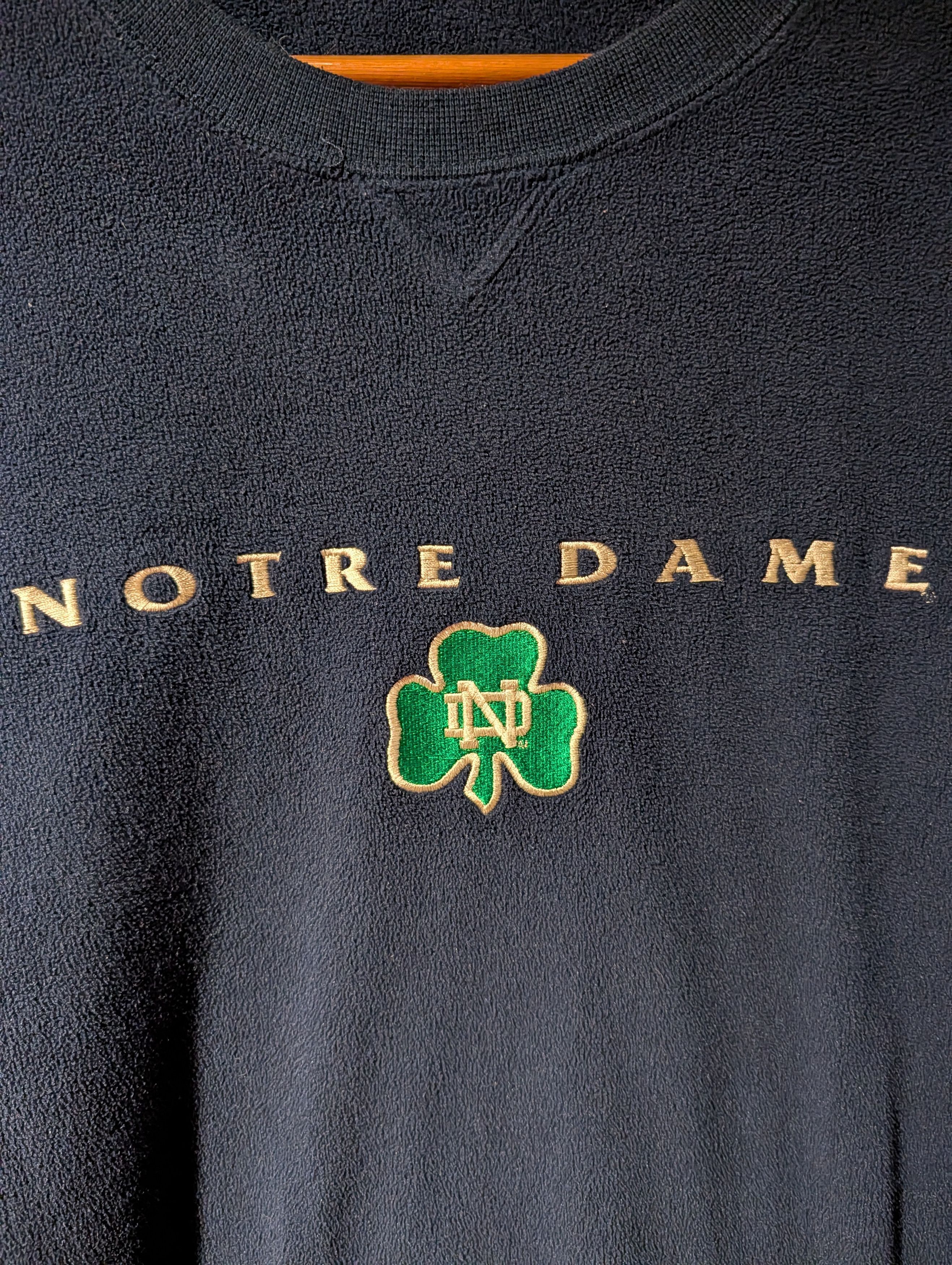 NCAA Vintage 90s Notre Dame Fighting Irish Clover Sweatshirt Size US XL / EU 56 / 4 - 2 Thumbnail